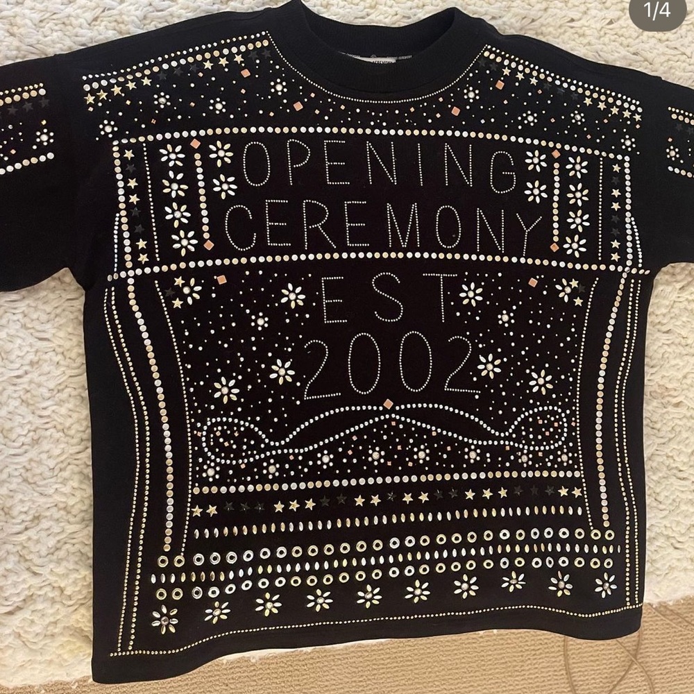 Opening Ceremony black oversized gem sweatshirt size S